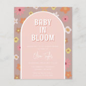 Budget Baby in Bloom Girl Babydusche Einladung (Vorderseite)