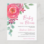 Budget Baby in Bloom Girl's Baby Dusche Einladung (Vorderseite)
