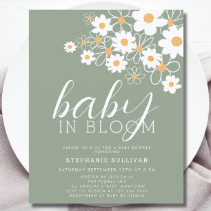 Budget Baby in Bloom Green Baby Dusche einladen