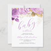 Budget Baby in Bloom Lilac Floral Baby Dusche (Vorderseite)