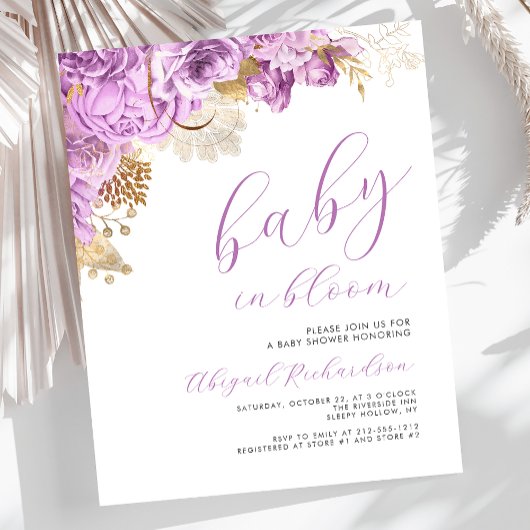 Budget Baby in Bloom Lilac Floral Baby Dusche