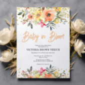 Budget Baby in Bloom Orange Baby Dusche Einladung