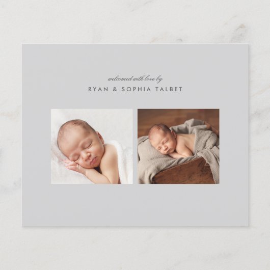 Budget Baby name 3 Foto Geburtsankündigung (Rückseite)