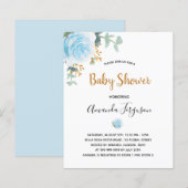 Budget Baby Showboy Blue Blumeneinladung (Vorne/Hinten)