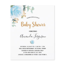 Budget Baby Showboy Blue Blumeneinladung