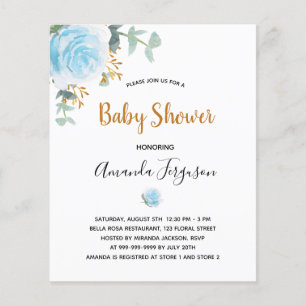 Budget Baby Showboy Blue Blumeneinladung