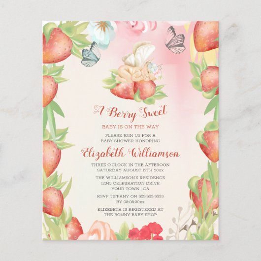 Budget Baby Shower Berry Sweet Strawberry (Vorderseite)