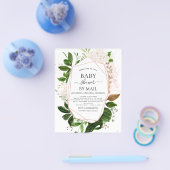 Budget Baby Shower by Mail Greenery Botanical Flyer (Einzeln)