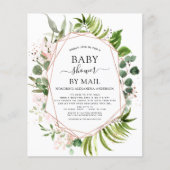 Budget Baby Shower by Mail Greenery Eucalyptus Flyer (Vorne)