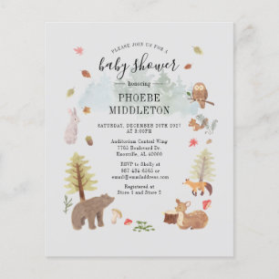 Budget Baby Shower Einladung Waldtiere