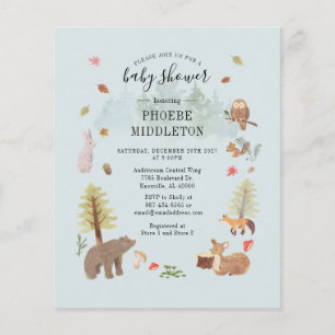 Budget Baby Shower Einladung Waldtiere