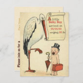 Budget BABY SHOWER Einladungsjunge Einladungspostkarte (Vorne/Hinten)