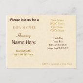 Budget BABY SHOWER Einladungsjunge Einladungspostkarte (Rückseite)