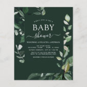 Budget Baby Shower Emerald Green Botanical (Vorderseite)