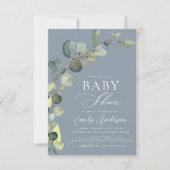 Budget Baby Shower Greenery Eucalyptus Einladungen (Vorderseite)