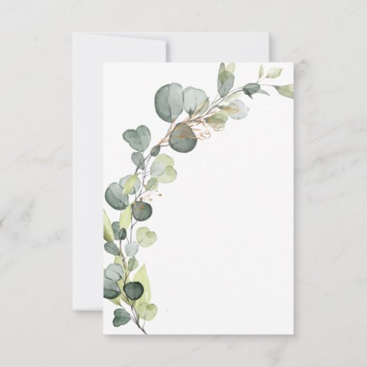 Budget Baby Shower Greenery Eucalyptus Einladungen (Rückseite)