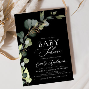Budget Baby Shower Greenery Eucalyptus Einladungen