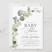 Budget Baby Shower Greenery Eucalyptus Einladungen (Vorderseite)