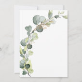 Budget Baby Shower Greenery Eucalyptus Einladungen (Rückseite)