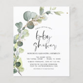 Budget Baby Shower Greenery Eucalyptus Einladungen Flyer (Vorne)