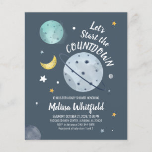 Budget-Baby-Shower-Weltraum-Einladung