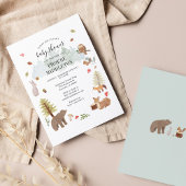 Budget Baby Shower Woodland Tiere Einladung