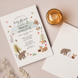 Budget Baby Shower Woodland Tiere Einladung
