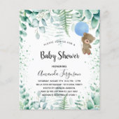 Budget Baby Showteddy Junge Eukalyptus Einladung (Vorderseite)