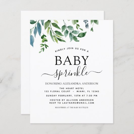 Budget Baby Sprinkle Dusche Grüne Botanische (Vorne/Hinten)