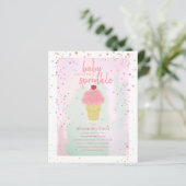 Budget Baby Sprinkle Pink Ice Cream Baby Dusche (Stehend Vorderseite)