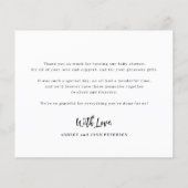 Budget Babydusche 3 Fotos danke Karte (Hinten)