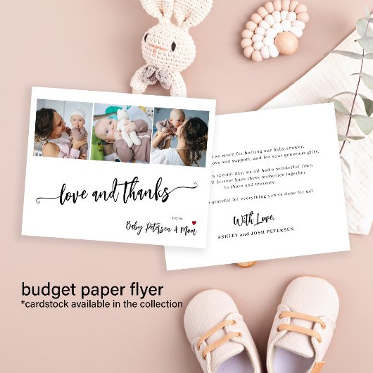 Budget Babydusche 3 Fotos danke Karte