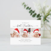 Budget Baby's First Christmas Foto Holiday Card (Stehend Vorderseite)