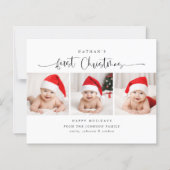 Budget Baby's First Christmas Foto Holiday Card (Vorderseite)