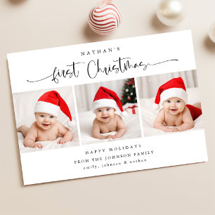 Budget Baby's First Christmas Foto Holiday Card