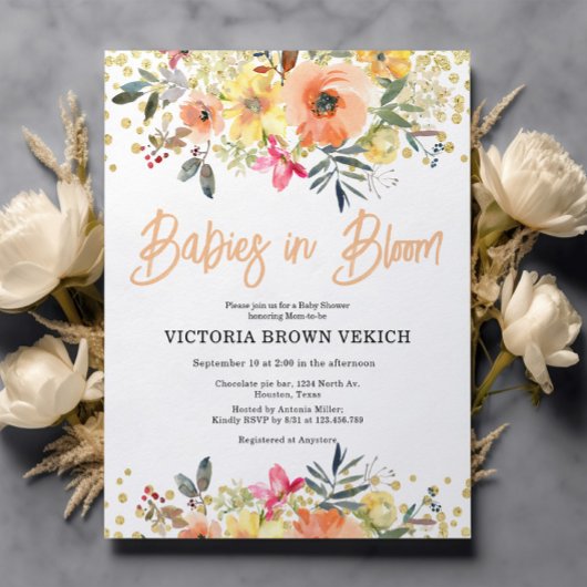 Budget Babys in Bloom Floral Baby Dusche einladen