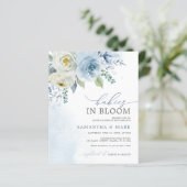 BUDGET Babys in Bloom Twins Dusche Einladung (Stehend Vorderseite)