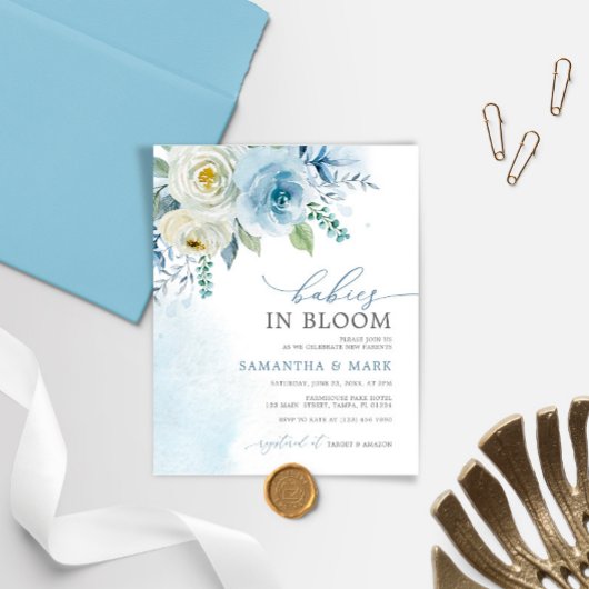 BUDGET Babys in Bloom Twins Dusche Einladung