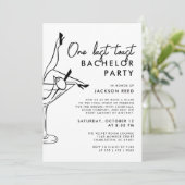 Budget Bachelor Party Black and White Martini Einladung (Stehend Vorderseite)