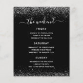 Budget Bachelorette Weekend Silver Glitzer Party Flyer (Hinten)