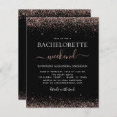 Budget Bachelorette Wochenende Rosa Rose Gold Glit (Vorne/Hinten)