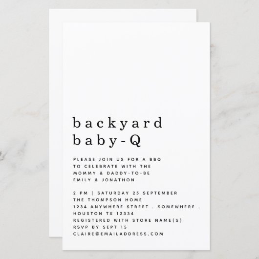 Budget Backyard Baby Q GRILLEN Shower Einfache Ein (Vorne/Hinten)