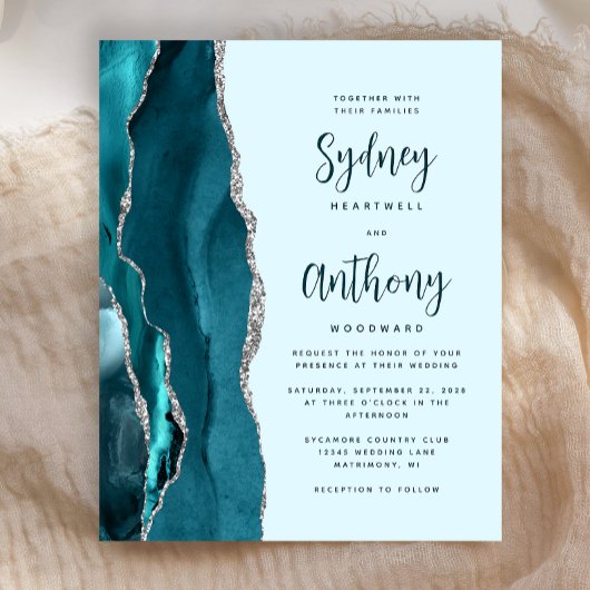 Budget Bale Aquamarine Silver Agate Kalligraphie H