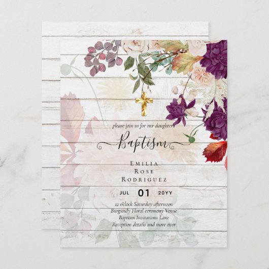 BUDGET BAPTISM Herbst florale Weihnachtsfeier Inv. (Vorne/Hinten)