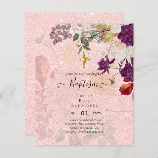 BUDGET BAPTISM Herbst florale Weihnachtsfeier Inv. (Vorne/Hinten)