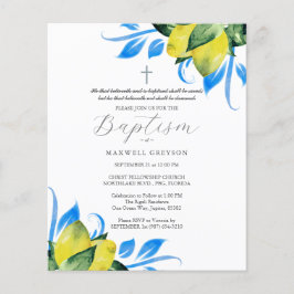 Budget Baptism Invitations Religious Lemons Flyer