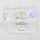 Budget Baptisse silberblau Foto Junge vielen Dank (Vorne/Hinten)