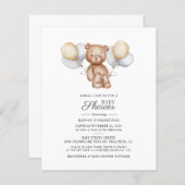 Budget Bärenballons Skriptdusche Einladung (Vorne/Hinten)