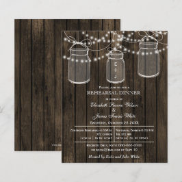 Budget Barn Wood Mason Jar Probe Dinner einladen