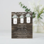 Budget Barn Wood Mason Jar Probe Dinner einladen (Stehend Vorderseite)